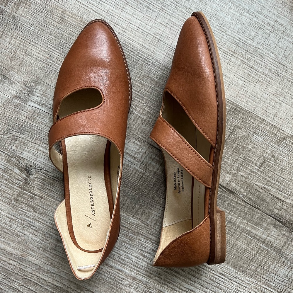 New Anthropologie Sapena leather flats